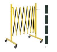VEVOR Barrière de Sécurité Extensible 3,82 m Barrière Accordéon Mobile Clôture Pliable pour Allée, Entrepôt, Ascenseur, en Métal, Portable, avec Roulettes Verrouillables, Peu Encombrant, Jaune et Noir