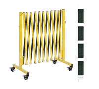 VEVOR Barrière de Sécurité Extensible 3,94 m Barrière Accordéon Mobile Clôture Pliable pour Allée, Entrepôt, Ascenseur, en Métal, Portable, avec Roulettes Verrouillables, Peu Encombrant, Jaune et Noir