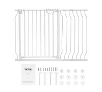 VEVOR Barrière d'escalier extensible 75-123 x 76 cm - fermeture auto sans perçage - Blanc