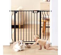 VEVOR Barrière de Sécurité Extensible 75-99 cm Hauteur de 76 cm Barrière d'Escalier à Fermeture Automatique sans Perçage Grande Ouverture 533 mm à 180° Clôtures Enfants et Chiens pour Couloir Noir