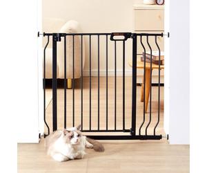 VEVOR Barrière de Sécurité Extensible 75-99 cm Hauteur de 76 cm Barrière d'Escalier à Fermeture Automatique sans Perçage Grande Ouverture 533 mm à 180° Clôtures Enfants et Chiens pour Couloir Noir