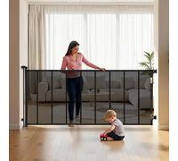 VEVOR Barrière de Sécurité Extensible, Clôture en Maille Jusqu’à 415 cm de Large et 99 cm de Haut, Barrière Rétractable avec Bandes Renforcées en Fibre de Verre, pour Couloir Escalier Porte, Noir