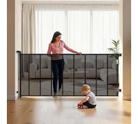 VEVOR Barrière de Sécurité Extensible, Clôture en Maille Jusqu’à 515 cm de Large et 99 cm de Haut, Barrière Rétractable avec Bandes Renforcées en Fibre de Verre, pour Couloir Escalier Porte, Noir