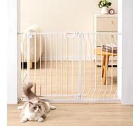 VEVOR Barrière d'escalier extensible 75-123 x 76 cm - fermeture auto sans perçage - Blanc