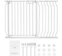 VEVOR Barrière de Sécurité Extensible Clôture Enfant Chien 75-123x76 cm Escalier Blanc