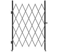 VEVOR Barrière de Sécurité Extensible de 126 x 197,5 cm, Portail Ciseau Simple, Verrouillable et Rétractable, en Acier Solide, avec Roues Pivotants à 360°, pour Entrée, Garage, Entrepôt et Piscine