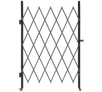 VEVOR Barrière de Sécurité Extensible de 126 x 197,5 cm, Portail Ciseau Simple, Verrouillable et Rétractable, en Acier Solide, avec Roues Pivotants à 360°, pour Entrée, Garage, Entrepôt et Piscine