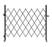 VEVOR Barrière de Sécurité Extensible de 180 x 161 cm, Portail Ciseau Simple, Verrouillable et Rétractable, en Acier Solide, avec Roues Pivotants, pour Entrée, Garage, Entrepôt et Piscine, Noir