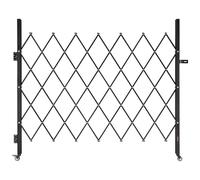 VEVOR Barrière de Sécurité Extensible de 180 x 161 cm, Portail Ciseau Simple, Verrouillable et Rétractable, en Acier Solide, avec Roues Pivotants, pour Entrée, Garage, Entrepôt et Piscine, Noir