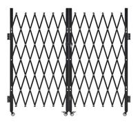 VEVOR Barrière de Sécurité Extensible de 320 x 160,5 cm, Double Portail Ciseau, Verrouillable et Rétractable, en Acier Solide, avec Roues Pivotants à 360°, pour Entrée, Garage, Entrepôt et Piscine