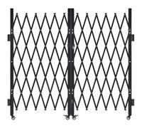 VEVOR Barrière de Sécurité Extensible de 320 x 160,5 cm, Double Portail Ciseau, Verrouillable et Rétractable, en Acier Solide, avec Roues Pivotants à 360°, pour Entrée, Garage, Entrepôt et Piscine