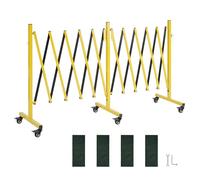 VEVOR Barrière de Sécurité Extensible Double Barrière Accordéon 5,46 m Clôture Pliable Industrielle pour Allée, Entrepôt, Ascenseur, en Métal, Portable, Mobile, Roulettes Verrouillables, Jaune et Noir
