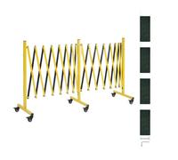 VEVOR Barrière de Sécurité Extensible Double Barrière Accordéon 7,66 m Clôture Pliable Industrielle pour Allée, Entrepôt, Ascenseur, en Métal, Portable, Mobile, Roulettes Verrouillables, Jaune et Noir