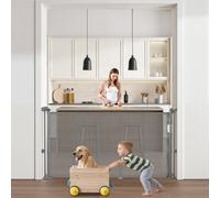 VEVOR Barrière de Sécurité Extensible pour Chiens 140x87 cm Escalier Porte Gris