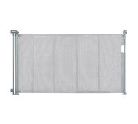 VEVOR Barrière de Sécurité Extensible Jusqu’à 153 cm Hauteur 87 cm Barrière Rétractable pour Bébés Ouverture d’Une Seule Main Clôtures en Mailles pour Enfants Chiens Chats Couloir Escalier Salon Gris