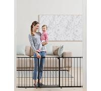 VEVOR Barrière de Sécurité Extensible Largeur 154-161 cm Hauteur 76,2 cm, Barrière d'Escalier Réglable, Clôtures pour Chiens Animaux de Compagnie, Ouverture à Une Main, pour Couloir Porte, Noir