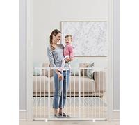 VEVOR Barrière de Sécurité Extensible Largeur 65-121,9 cm Hauteur 91,4 cm, Barrière d'Escalier Réglable, Clôtures pour Chiens Animaux de Compagnie, Ouverture à Une Main, pour Couloir Porte, Blanc