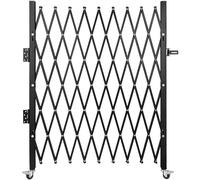 VEVOR Barrière de Sécurité Extensible Pliante Simple, 1,24 m H x 1,9 m L, Clôture d’Escalier en Acier, Roulante à 360°, Barrière à Ciseaux ou Porte avec Cadenas, pour Maison sous-Sol Garage, Noir