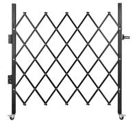 VEVOR Barrière de Sécurité Extensible Pliante Simple, 1,7 m H x 1,26 m L, Clôture d’Escalier en Acier, Roulante à 360°, Barrière à Ciseaux ou Porte avec Cadenas, pour Maison Sous-sol Garage, Noir