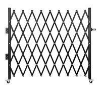 VEVOR Barrière de Sécurité Extensible Pliante Simple, 2,4 m H x 2,16 m L, Clôture d’Escalier en Acier, Roulante à 360°, Barrière à Ciseaux ou Porte avec Cadenas, pour Maison Sous-sol Garage, Noir