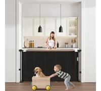 VEVOR Barrière de Sécurité Extensible pour Chiens 140x87 cm Escalier Porte Noir