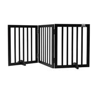 VEVOR Barrière de Sécurité pour Chiens 153x61 cm, Barrière d'Escalier Autoportant et Pliable, 3 Panneaux, Clôtures pour Animaux de Compagnie, pour Passages Larges et Étroits, Intérieur, Marron