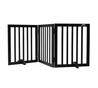 VEVOR Barrière de Sécurité pour Chiens 153x61 cm, Barrière d'Escalier Autoportant et Pliable, 3 Panneaux, Clôtures pour Animaux de Compagnie, pour Passages Larges et Étroits, Intérieur, Marron