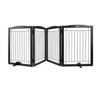 VEVOR Barrière de Sécurité pour Chiens 81,3x245 cm Autoportant et Pliable Marron