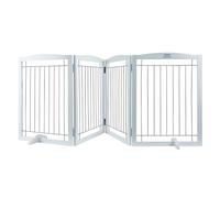 VEVOR Barrière de Sécurité pour Chiens 245x81,3 cm, Barrière d'Escalier Autoportant, 4 Panneaux Pliables pour Passages Larges et Étroits, Clôtures pour Animaux de Compagnie, pour Couloir, Blanc