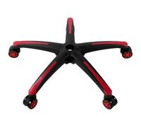 VEVOR Base de chaise de bureau de rechange, 710 mm, base de fauteuil de bureau d'ordinateur universelle, capacité charge statique 1134 kg, 5 roulettes, pieds renforcés, pour remplacer base, noir+rouge