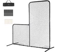 VEVOR Baseball de type L pour cage de frappe, 213 x 96 x 213 cm Parapluie de sécurité pour baseball et softball, Filet de frappe portable avec sac de transport & piquets de sol, Filet de lanceur pour