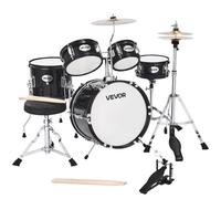 VEVOR Batterie Enfants Débutants Noir 5 PCS avec Siège Grosse Caisse 35,56 cm