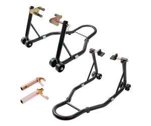 VEVOR Béquille Roue Avant Arrière Charge 0,39 T Béquille d'Atelier avec Bras Réglable Support de Roue en Acier Lève-Moto Tête de Fourche U + L Double Tête pour Réparation Entretien Stockage Domicile