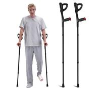 VEVOR Béquilles d'Avant-bras 2PCS, Béquilles de Marche Pliables Réglable en Hauteur 10 Niveaux, Manche Supérieure Ouverte, Béquilles Médicales Légères, pour Adultes, Chirurgie, Blessure aux Jambes