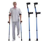 VEVOR Béquilles d'Avant-bras 2PCS, Béquilles de Marche Réglable en Hauteur 11 Niveaux, Manche Supérieure Réglable 4 Niveaux, en Aluminium, pour Soutien Médical, Adultes, Chirurgie Blessure aux Jambes