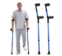 VEVOR Béquilles d'Avant-bras 2PCS, Béquilles de Marche Réglable en Hauteur 11 Niveaux, Manche Supérieure Réglable 4 Niveaux, en Aluminium, pour Soutien Médical, Adultes, Chirurgie Blessure aux Jambes