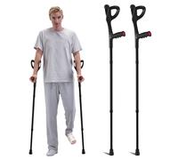 VEVOR Béquilles d'Avant-bras 2PCS, Béquilles de Marche Pliables Réglable en Hauteur 10 Niveaux, Manche Supérieure Ouverte, Béquilles Médicales Légères, pour Adultes, Chirurgie, Blessure aux Jambes