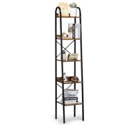 VEVOR Bibliothèque en métal, étagère Industrielle à 5 Niveaux, bibliothèque de Rangement Vintage Rustique Haute et étroite avec étagères Ouvertes, étagère de Rangement sur Pied, pour Chambre, Bureau