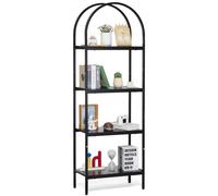 VEVOR Bibliothèque en métal étagère de rangement sur pied à 4 niveaux pour salon