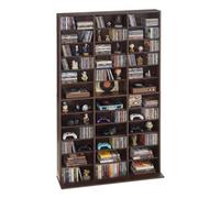 VEVOR Bibliothèque Étagère, Meuble de Rangement Multimédia à 12 Niveaux 1018x231x181 mm, Armoire Biblio pour CD, DVD, Livres, Jeux, Collections, Étagères Réglables pour Bureau, Chambre, Salon, Marron