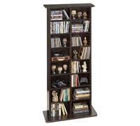 VEVOR Bibliothèque Étagère, Meuble de Rangement Multimédia à 8 Niveaux, Armoire Biblio pour CD, DVD, Livres, Jeux, Collections, Étagères Réglables pour Bureau, Chambre, Salon, 559x222x1295 mm, Marron