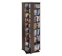 VEVOR Bibliothèque Étagère Rotative à 360°, Meuble de Rangement Multimédia, 34 Compartiments, Tour de Rangement pour CD, DVD, Livres, Collections, Étagères Réglables pour Bureau Chambre Salon, Marron