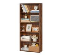 VEVOR Bibliothèque étroite étagère rangement en bois 5 niveaux 134,5 cm marron