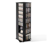 VEVOR Bibliothèque Multimédia Rotative, Meuble de Rangement pour CD DVD, Étagère Range BD Livres Dsiques Vinyles Cartouches de Jeu Collectionneur Salon Bureau, Tour de Rangement à 34 Compatiments