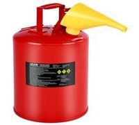 VEVOR Bidon de Sécurité de Type I 19 L avec Pare-flammes en Acier Inoxydable, Couvercle à Fermeture Automatique, Entonnoir en PE, Poignée Ergonomique, pour Stockage de Liquides Inflammables, Rouge