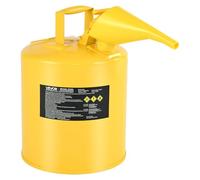 VEVOR Bidon de Sécurité Diesel Type I 19 L avec Pare-flammes en Acier Inoxydable, Couvercle à Fermeture Automatique, Entonnoir PE, Poignée Ergonomique, pour Stockage de Liquides Inflammables, Jaune