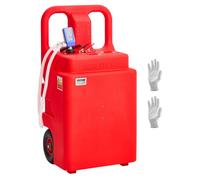 VEVOR Bidon d'Essence Diesel sur Roues, 121 L, Réservoir de Carburant, avec Pompe Transfert Carburant Électrique 12 V CC 9,5 L/min, Tuyau de Distribution 1,2 m, Buse Capteur Arrêt Automatique, Rouge