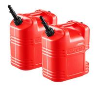 VEVOR Bidon Essence 19 L Bidon Carburant Lot de 2 avec Bec Verseur, Graduation Transparente, Débit Maximal 15 L/min, Réservoir Essence Portable pour Plupart des Voitures, Motos, UTV, Tracteurs, Rouge