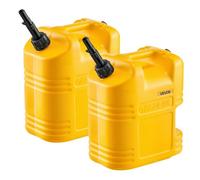 VEVOR Bidon Essence 19 L Bidon Carburant Lot de 2 avec Bec Verseur, Graduation Transparente, Débit Maximal 15 L/min, Réservoir Essence Portable pour Plupart des Voitures, Motos, UTV, Tracteurs, Jaune