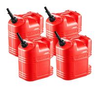 VEVOR Bidon essence 19 L Lot de 4, bec verseur, graduation transparente, débit 15 L/min, rouge